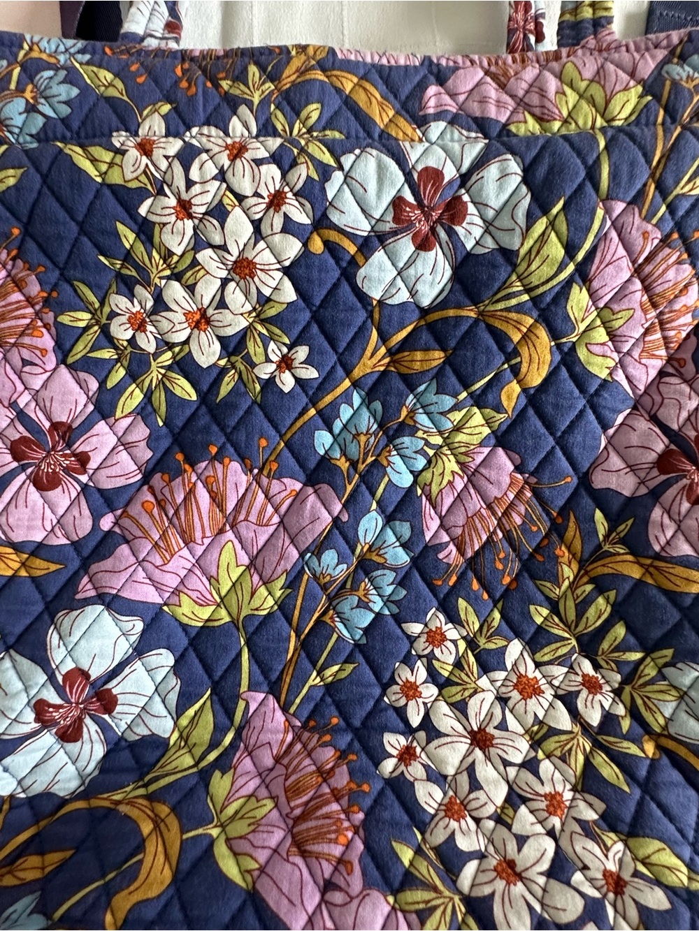 Vera Bradley Quilted Floral Tote in Navy, Pink and White - Picture 2 of 7